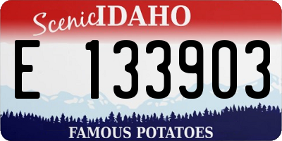 ID license plate E133903