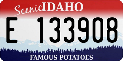 ID license plate E133908