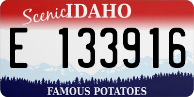 ID license plate E133916