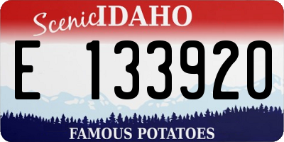 ID license plate E133920