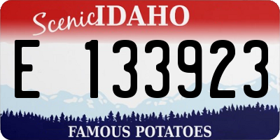 ID license plate E133923