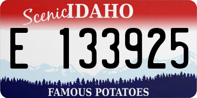 ID license plate E133925