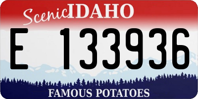 ID license plate E133936