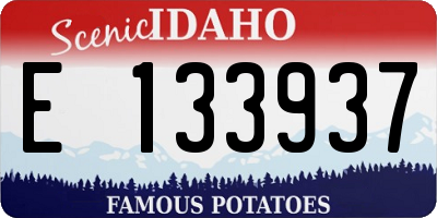 ID license plate E133937