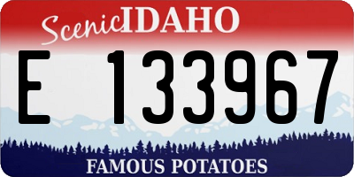 ID license plate E133967