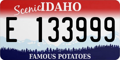 ID license plate E133999