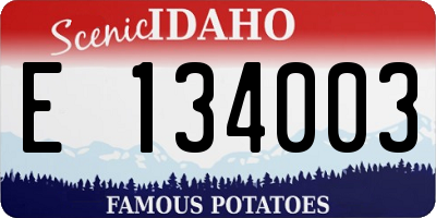 ID license plate E134003