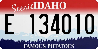ID license plate E134010