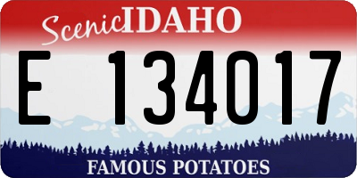 ID license plate E134017