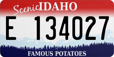 ID license plate E134027