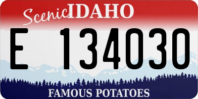 ID license plate E134030