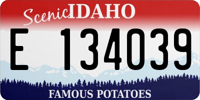 ID license plate E134039