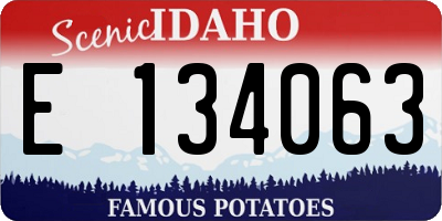 ID license plate E134063
