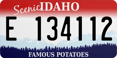 ID license plate E134112