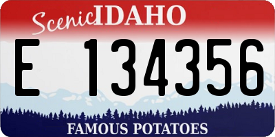 ID license plate E134356