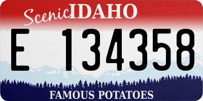 ID license plate E134358