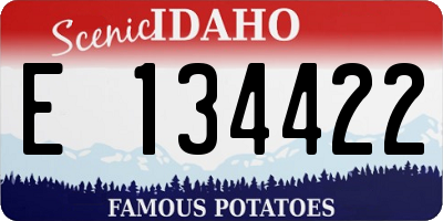 ID license plate E134422