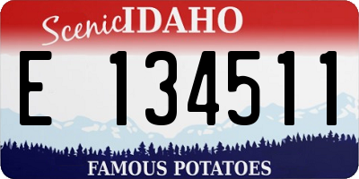 ID license plate E134511