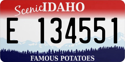 ID license plate E134551