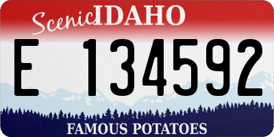 ID license plate E134592