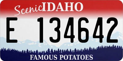 ID license plate E134642