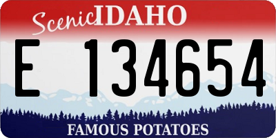 ID license plate E134654