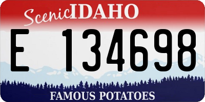 ID license plate E134698