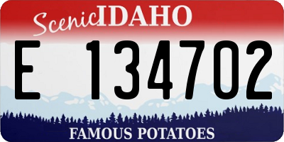 ID license plate E134702