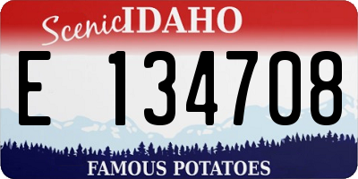 ID license plate E134708