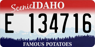 ID license plate E134716