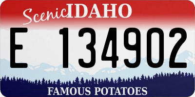 ID license plate E134902