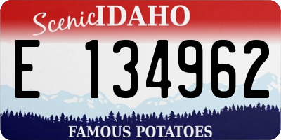 ID license plate E134962