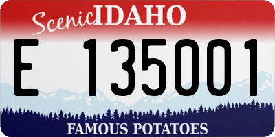 ID license plate E135001
