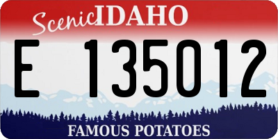 ID license plate E135012