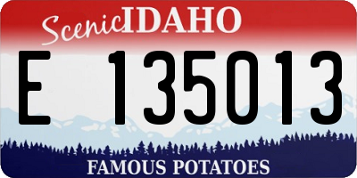 ID license plate E135013