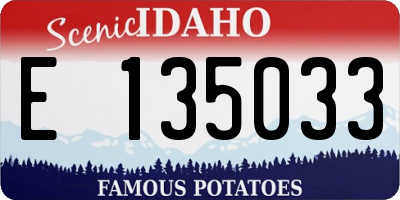 ID license plate E135033