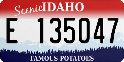 ID license plate E135047