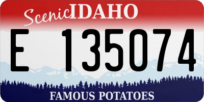 ID license plate E135074
