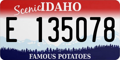 ID license plate E135078