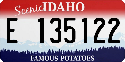 ID license plate E135122
