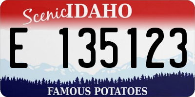 ID license plate E135123