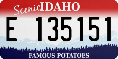 ID license plate E135151