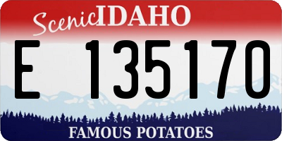 ID license plate E135170