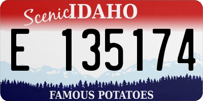 ID license plate E135174