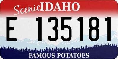 ID license plate E135181