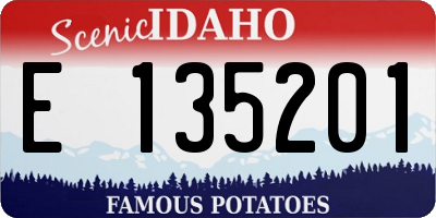 ID license plate E135201