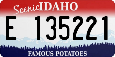ID license plate E135221