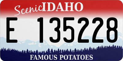 ID license plate E135228