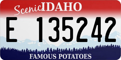 ID license plate E135242