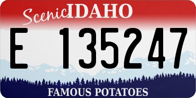 ID license plate E135247